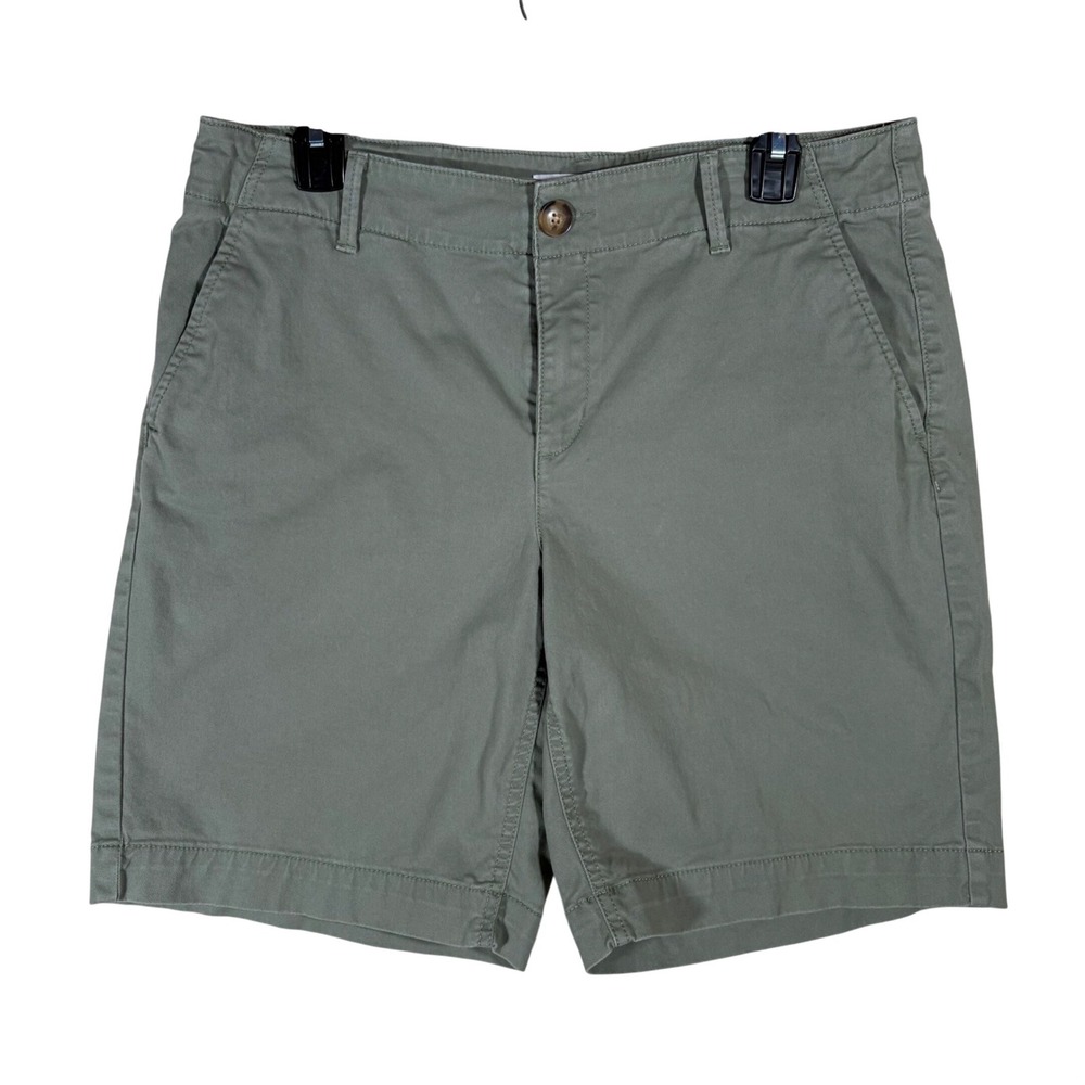 Loft Monroe Women's Bermuda Shorts Olive Green Chino Size 8 Preppy